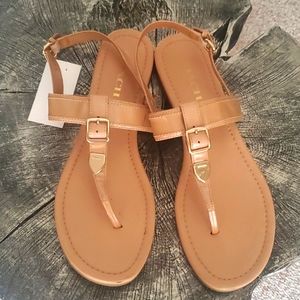 COACH Cassidy Patent Leather Nude Thong Sandals 10